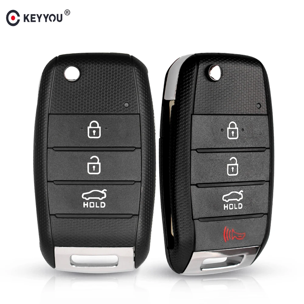 KEYYOU 4 Buttons For KIA K3 Sorento Carens K5 K2 Cerato Forte Flip Folding Remote Key Case Fob Housing Key Shell