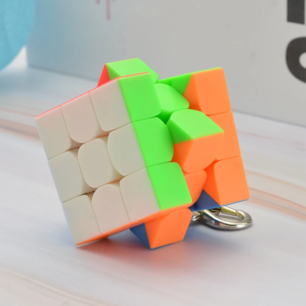 Mini Frosted Magic Cube Keychain MoYu  Mofangjiaoshi 3.5cm Magic Cube KeyChain 3x3x3 Professional Educational toys Puzzle