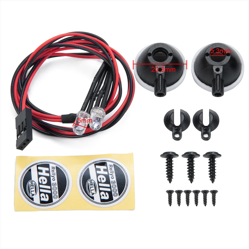 AXSPEED LED Lamp Roof Light Bright Search Light HELLA IPF Sticker Round Headlights for 1/10 RC Crawler Car Axial SCX10 TRX4 TRX6