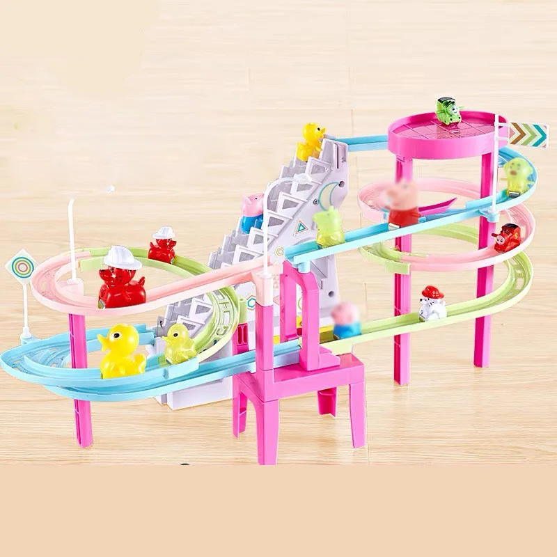 Creative Funny Educational Toys Children Electric Light Music Amusement Climb Stairs Track Toy Fun Climbing Staircase Toys