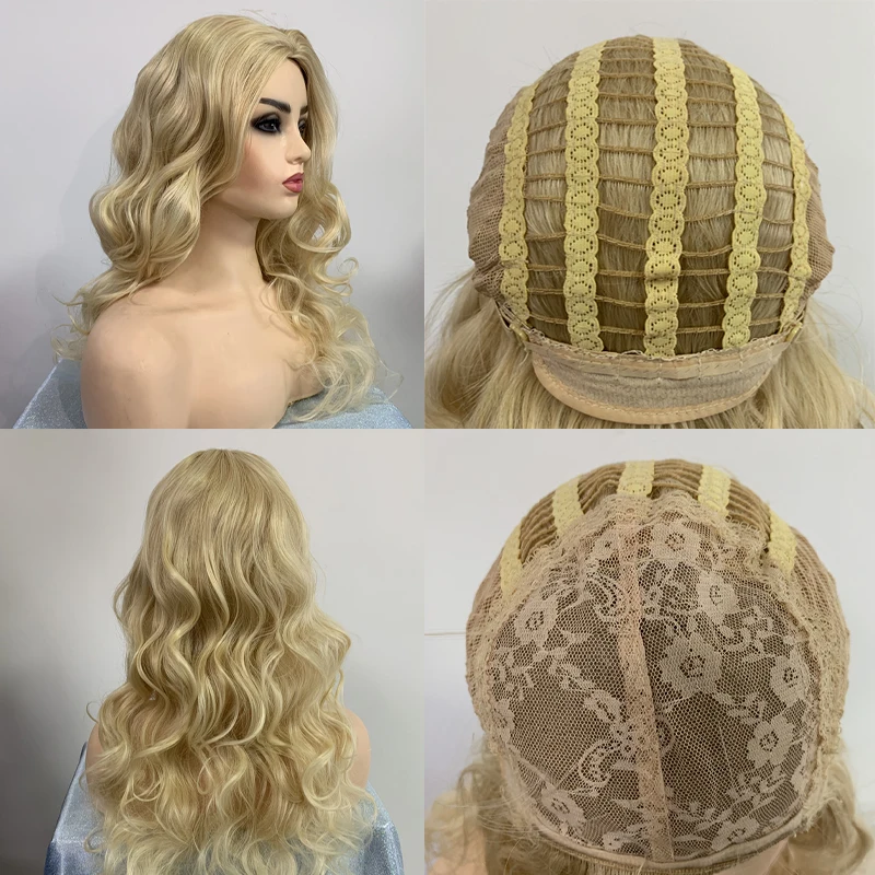 Long Blond Wig Wigs For Women Body Wave Synthetic Wig With Bangs Full Lace Wig Natural Hair Heat Resistant Cosplay Wholesale Wig