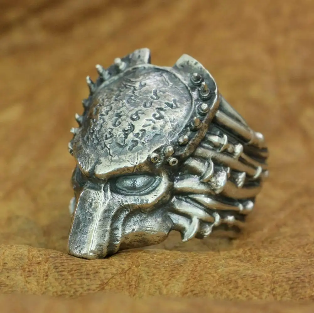 925 Sterling Silver Predator Ring Mens Biker Rock Punk Ring TA208 US Size 9~15 (Open Size, But Hard to Adjust Size without tool)