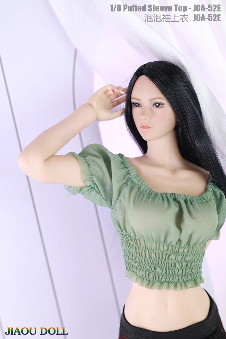 1/6 JIAOU DOLL JOA-52 Puff Short Sleeve Top Female Clothes Fit 12\'\' Female Action Figure Bodys