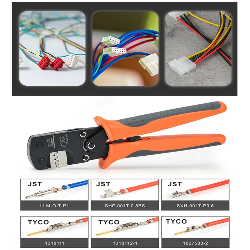 IWS-3220M Ratchet Crimping Plier 0.08-0.5mm² AWG32-20 Hand Crimper Tools for Narrow-pitch Connector Pins Crimp Range