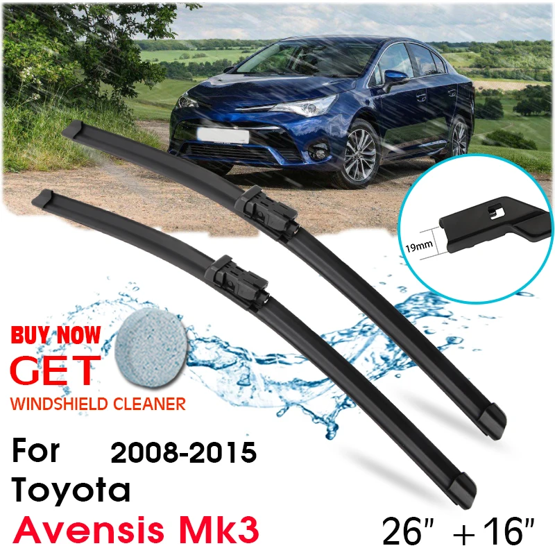 

Car Blade Front Window Windshield Rubber Silicon Refill Wiper For Toyota Avensis Mk3 2008-2015 LHD / RHD 26"+16" Car Accessories