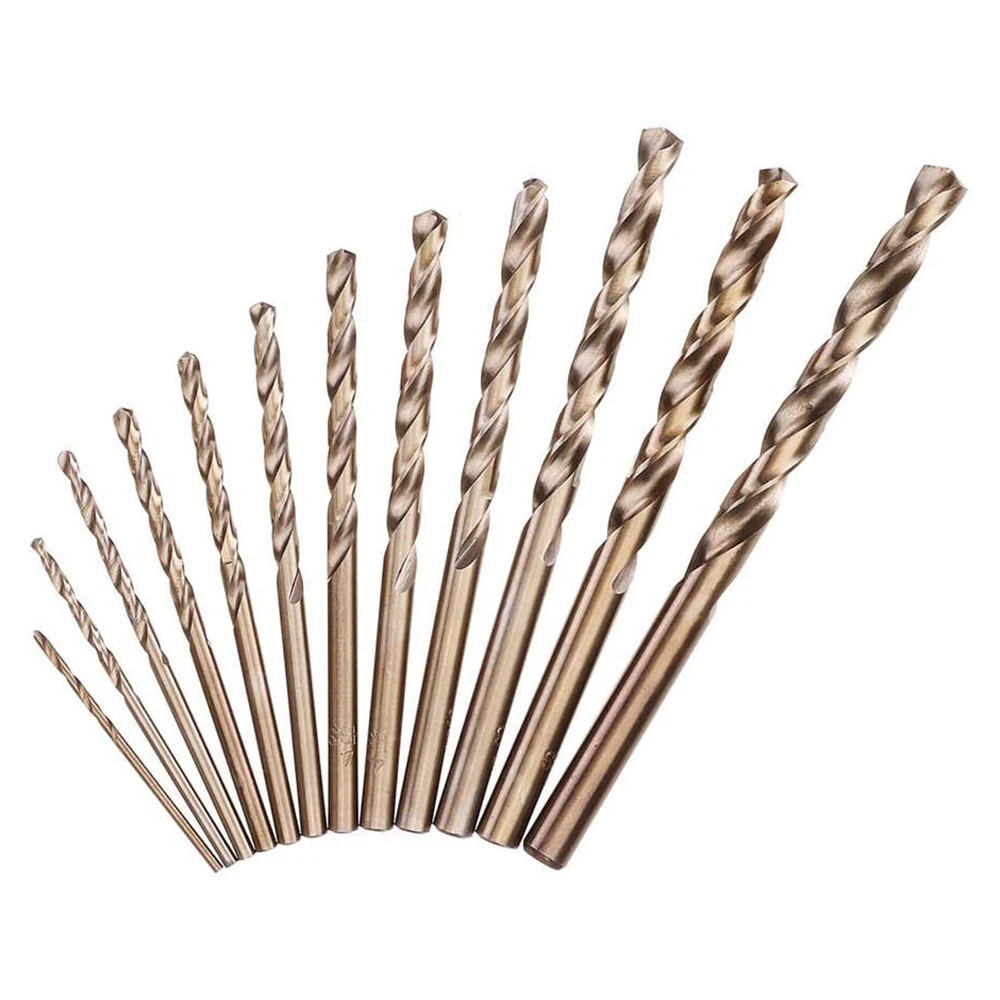 13Pcs/Set 1.5-6.5mm Cobalt Coated Twist Drill Bit Set HSS M35 Gun Drill Bit for Wood/Metal Hole Cutter Tools HSS Drilling Bit