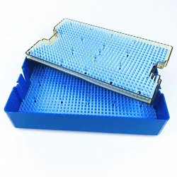 Autoclavable Double Layer Silicone Sterilization Tray Case with Silicone Mat Disinfecting Box Surgery Instrument 3Types Optional