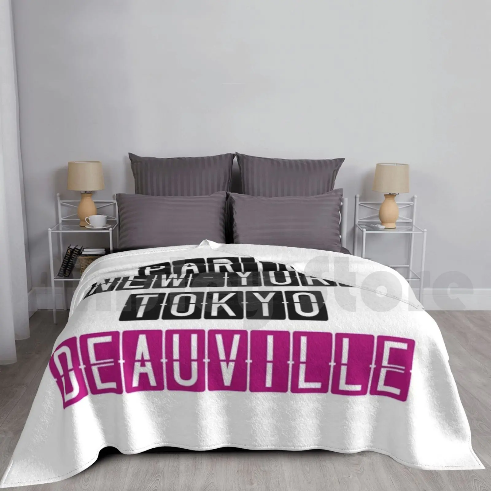 ¡Vestimiento de clases mundial! Manta de moda tablero personalizado para Deauville Deauville Calvados playa mar Chabada