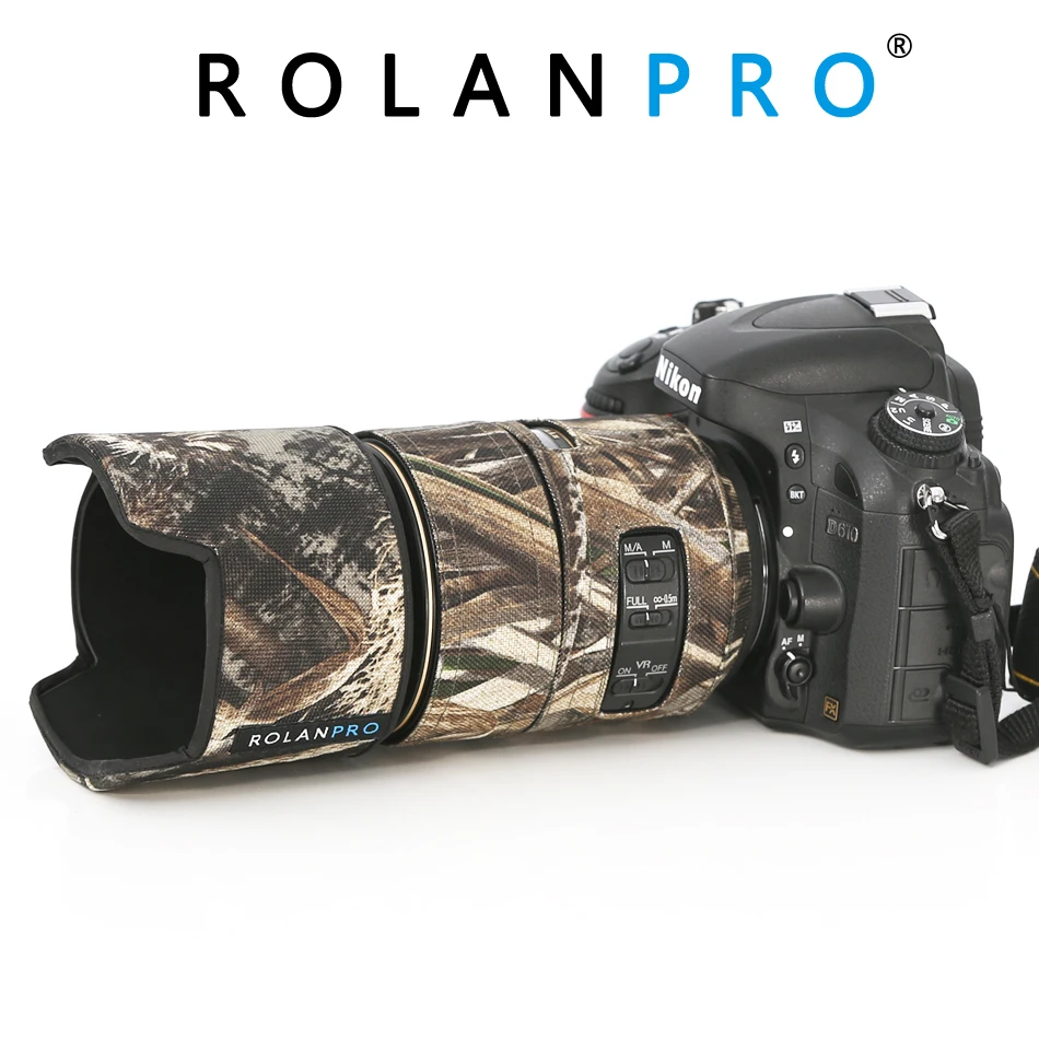 

ROLANPRO Lens Camouflage Coat Rain Cover for Nikon AFS 105mm f/2.8G IF-ED VR Lens Protective Sleeve Guns Protection Case Coat