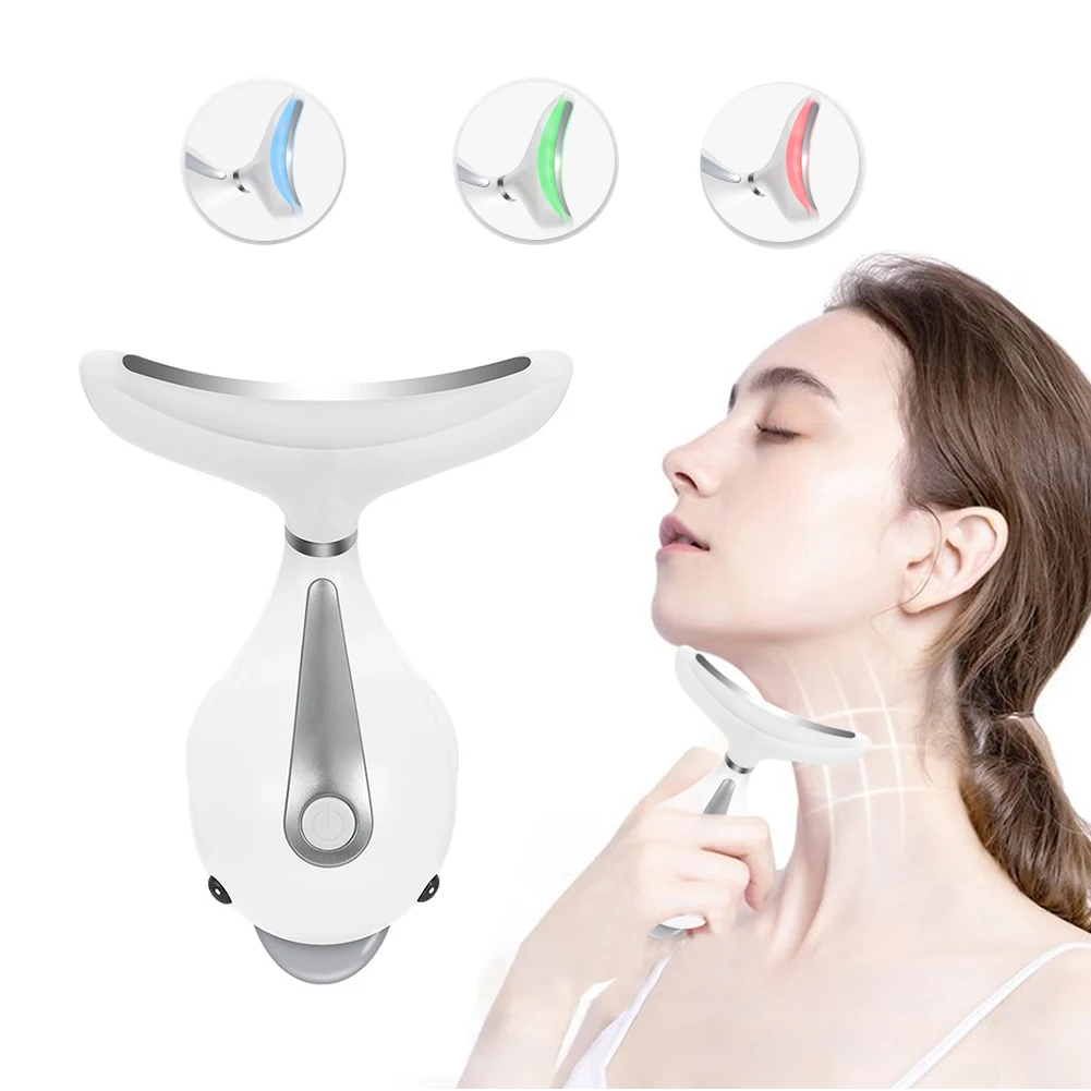 

Led Photon Therapy Face Neck Massager Face Neck Wrinkle Removal Machine Reduce Double Chin Skin Tighten Skin Lifting Device