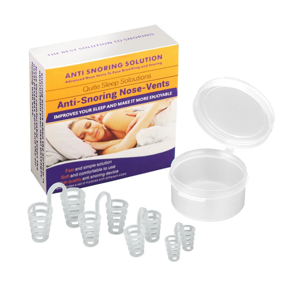 4 teile/schachtel Anti-Snore Werkzeug Stop Schnarchen Nase Vent Silikon Komfortable Besser Nase Atem Nasen Dilatatoren Anti-Schnarchen