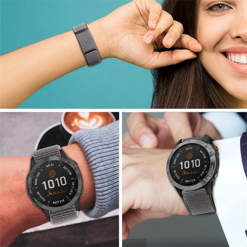 22mm 20mm 26mm Nylon Strap For Garmin Fenix 6 5 6S 5S Pro Plus/Forerunner 935 945 Bracelet Hook and Loop Quick Watch Band Correa