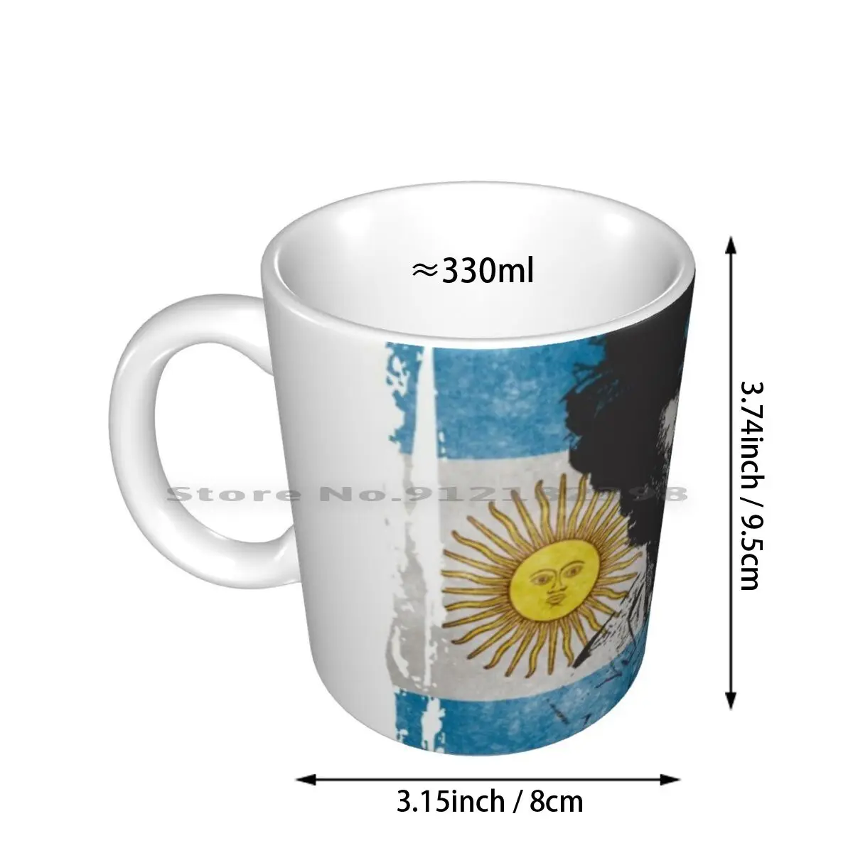 Maradona Flag Ceramic Mugs Coffee Cups Milk Tea Mug Batistuta Lionel Che Guevara Soccer Maradona Football Argentina Diego