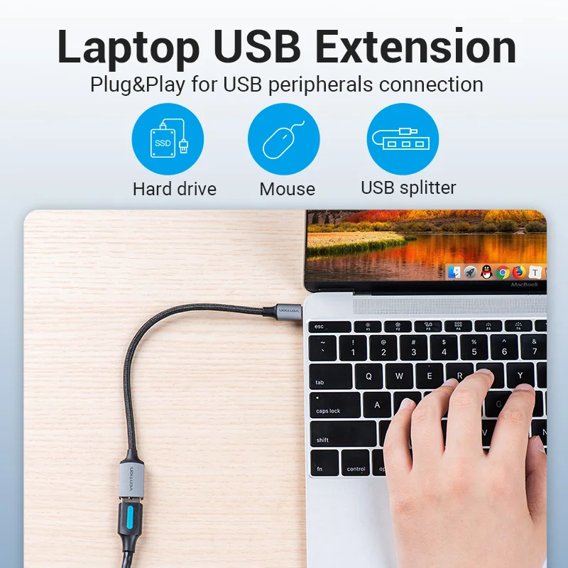 Vention-Adaptador USB tipo C a OTG, Conector de Cable de datos para Samsung Galaxy 10, MacBook Pro, 3,0, 2,0