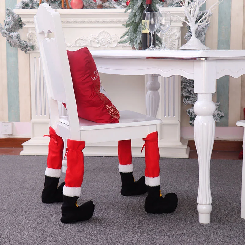 

Christmas Decoration Table Legs Cover Chair Foot Covers Ornament News Year Festival Decor for home Party Supplies