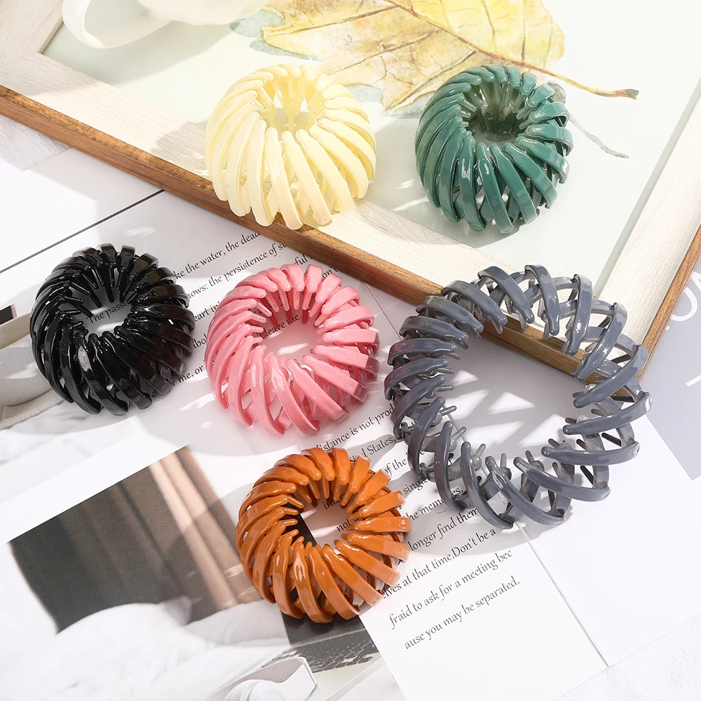 New Fashion Women Bun Hair Claw Horsetail Buckle Hair Clip Bird Nest Expanding Hair Accessories Female Ponytail Hair Accessories