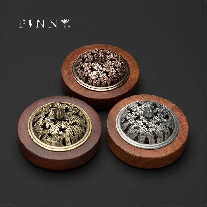 

PINNY Wooden Coil Incense Burners 2 And 4 Hours Spiral Incense Censer Vietnamese Rosewood Crafts Sandalwood Incense Base