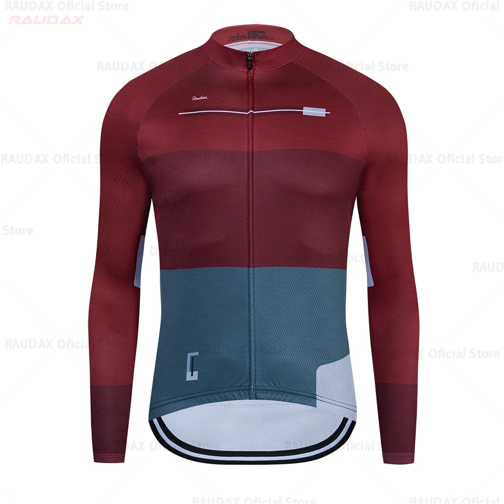 Raudax Bicycle Jerseys Spring Autumn Cycling Shirts New Long Sleeve MTB Mountain Bike Bicycle Wear Premium Road Bike Clothing