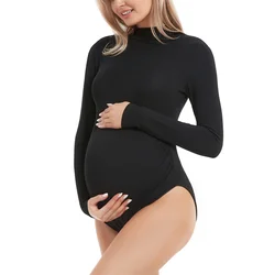 Bộ Đồ Bộ Bodysuit Mang Thai Chụp Ảnh Áo Sơ Mi Tay Chụp Ảnh Quần Áo Mang Thai Người Phụ Nữ Cơ Bản Cao Cấp