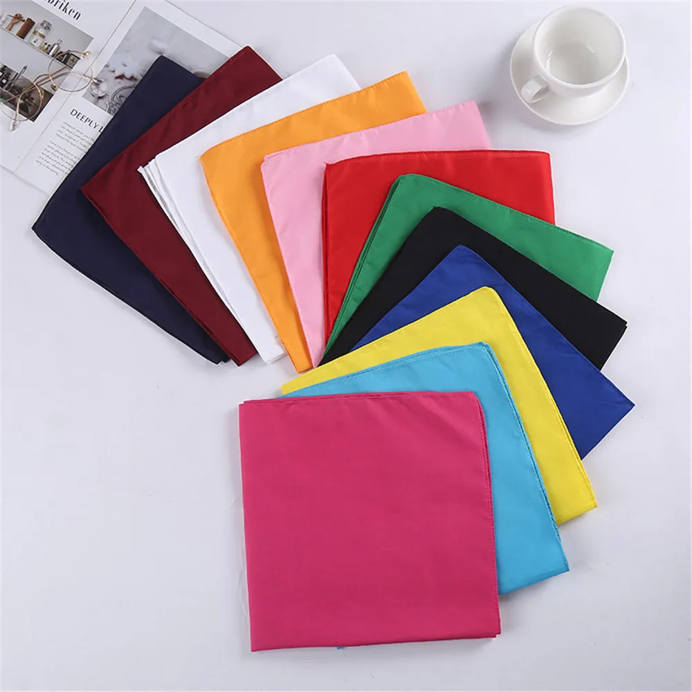 Solid Color Bandana kerchief Unisex Hip Hop Hair Band Neck Scarf Sports Headwear Wrist Wraps Head Square Scarves Handkerchief