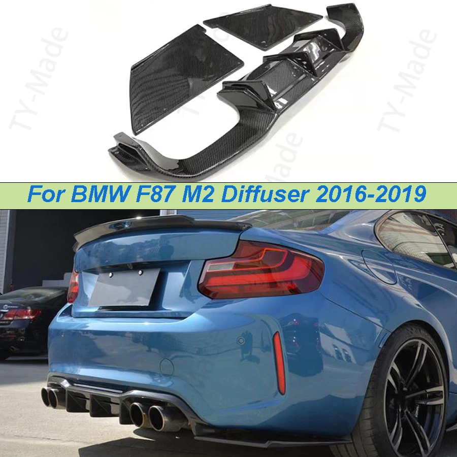 

M2 Carbon Fiber Car Racing Rear Bumper Diffuser Lip Spoiler Bumper Aprons Splitters for BMW 2 Series F87 M2 2016 2017 2018 2019