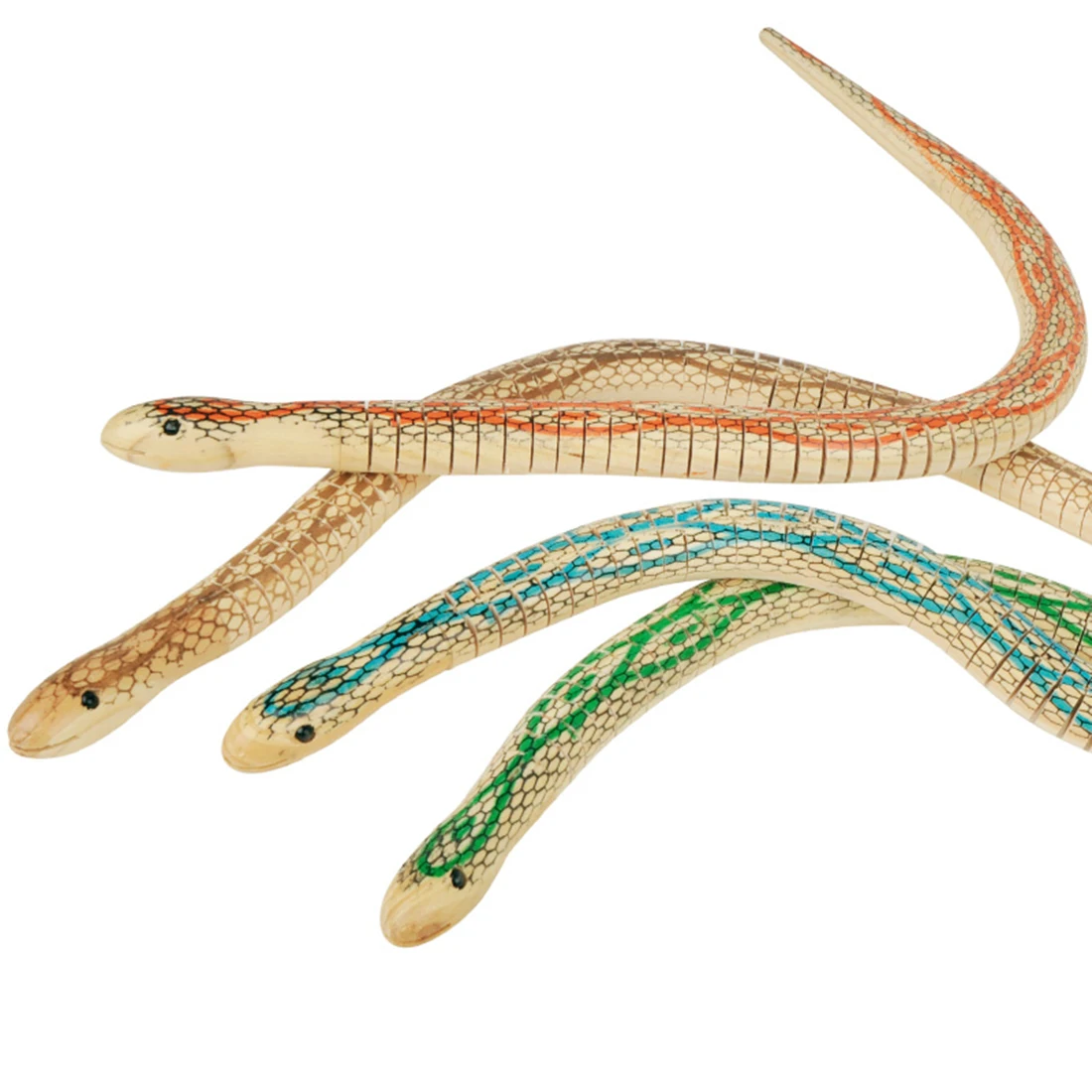 

Funny Novelty Trick Toys for Children Simulation Wooden Small Snakes Flexibility Fake Bendy Snake Toy Adorn - Random Color