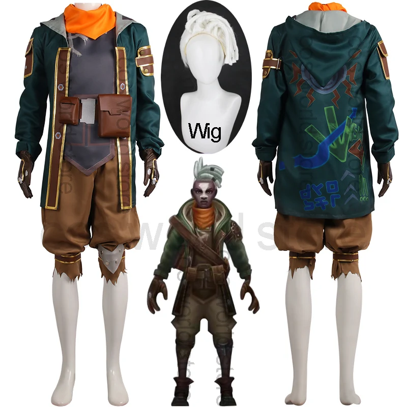 

LoL Arcane Ekko Cosplay Costume The Boy Who Shattered Time Uniform Halloween Carnival Arcane Ekko Wig Suits For Man And Women