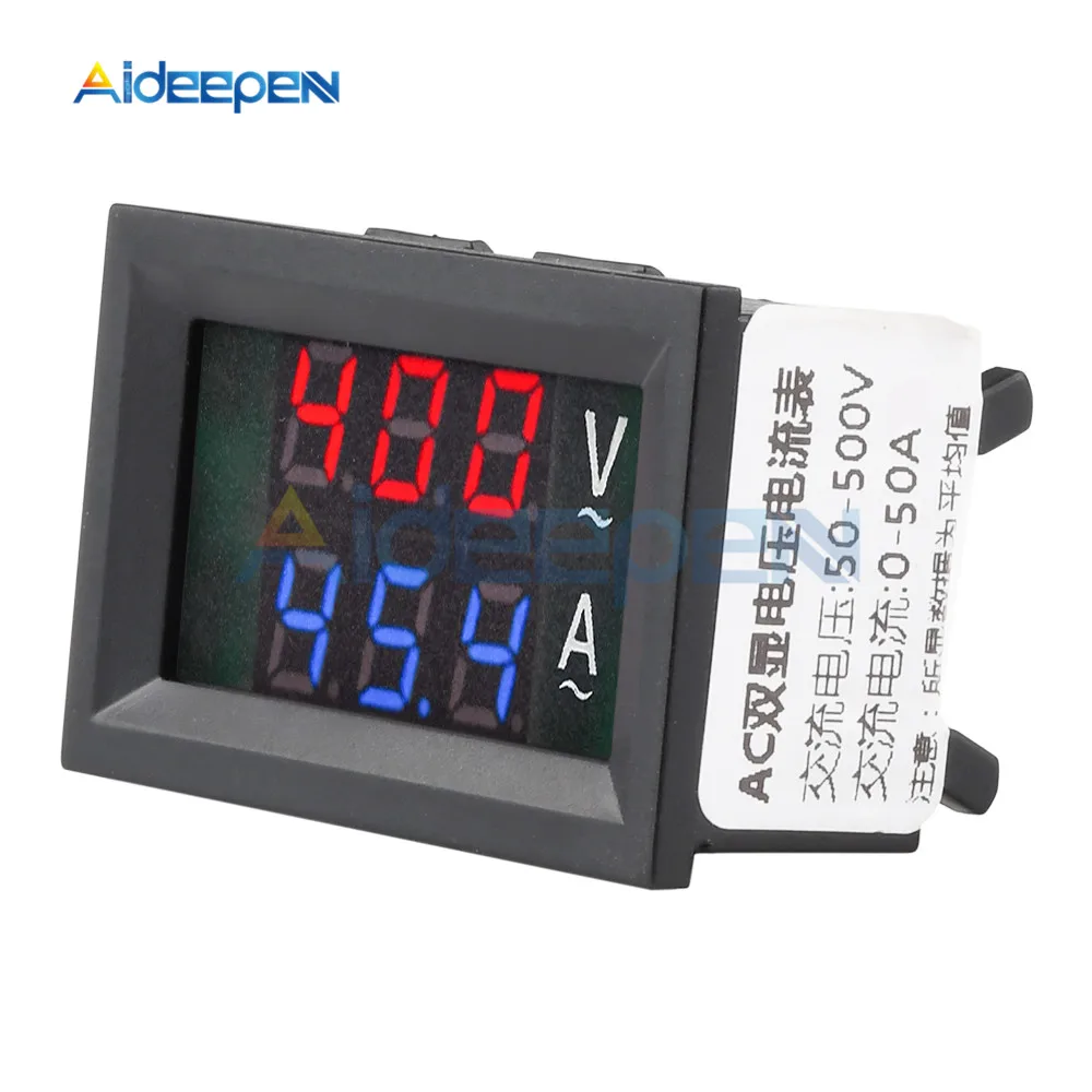AC50-600V 220V Digitale Voltmeter Amperemeter Dual Display Spannung Strom Meter Detector Meter Amperímetro LED Elektrische Instrument