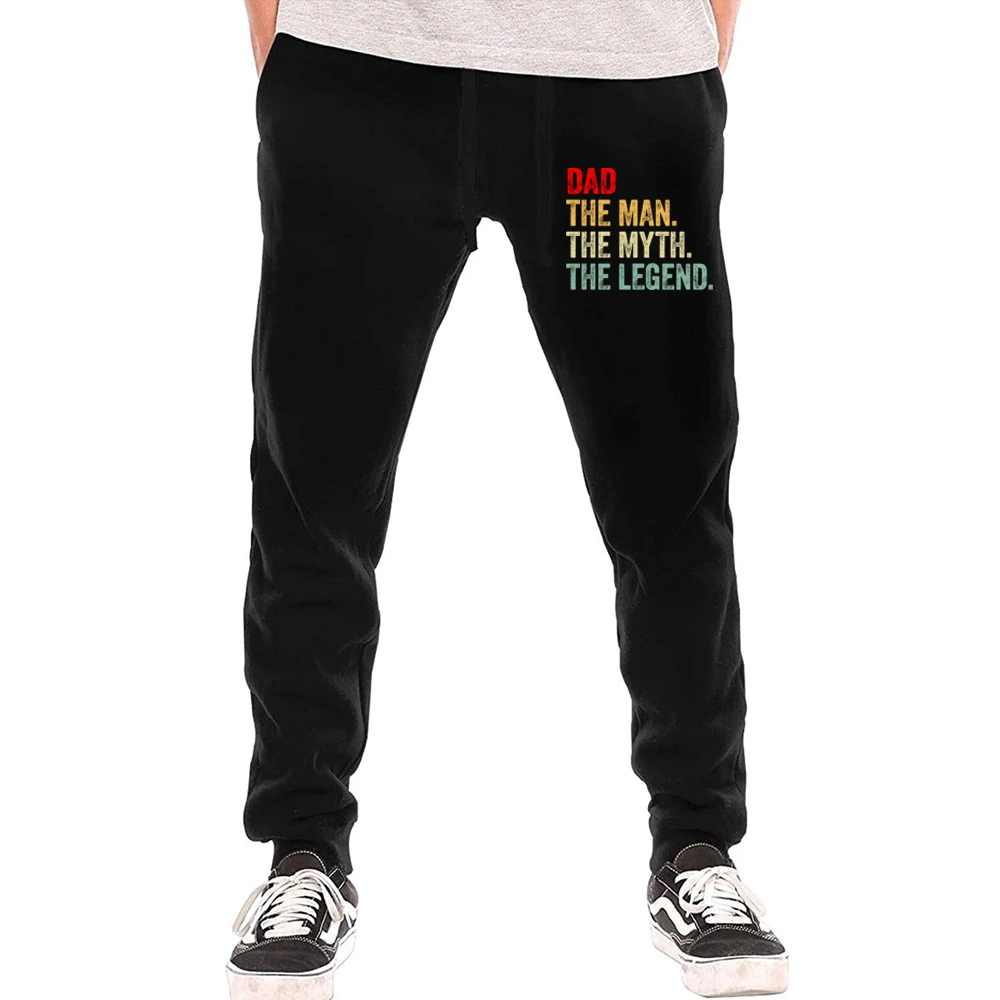 Dad The Man The Myth The Legend Sweatpants Vintage Style for Father Hip Hop Streetwear Jogging Pants Fathers Day Gift