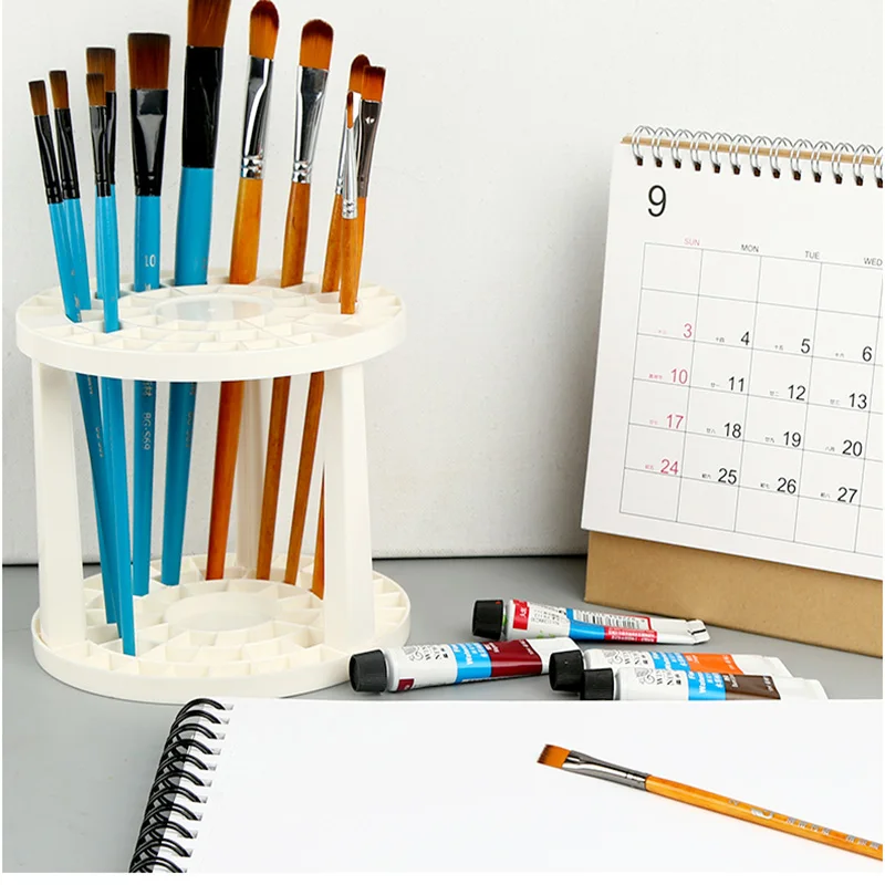 GATYZTORY Painting by number tool Paint Brushes Pen Holder 49 Holes Pen Rack Painting Brush Pen