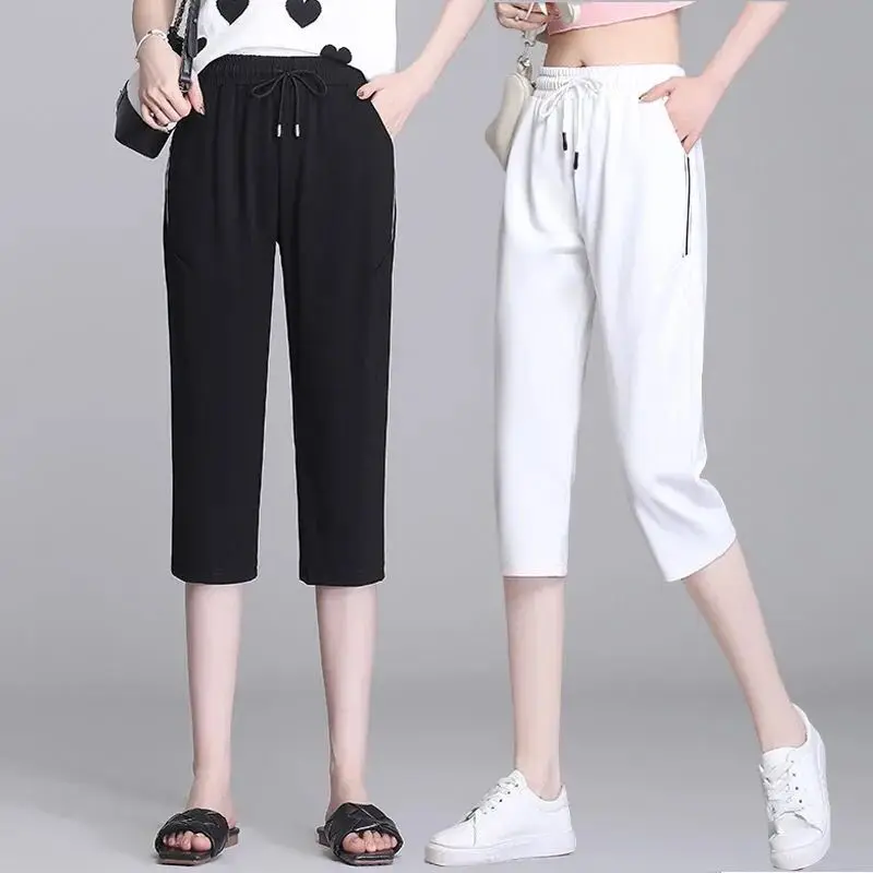 

Women Breeches Leggings Workout Leggings Cotton Elastic Waist Casual Solid Spring Summer Modal Leggings Stretch Pants Cheap