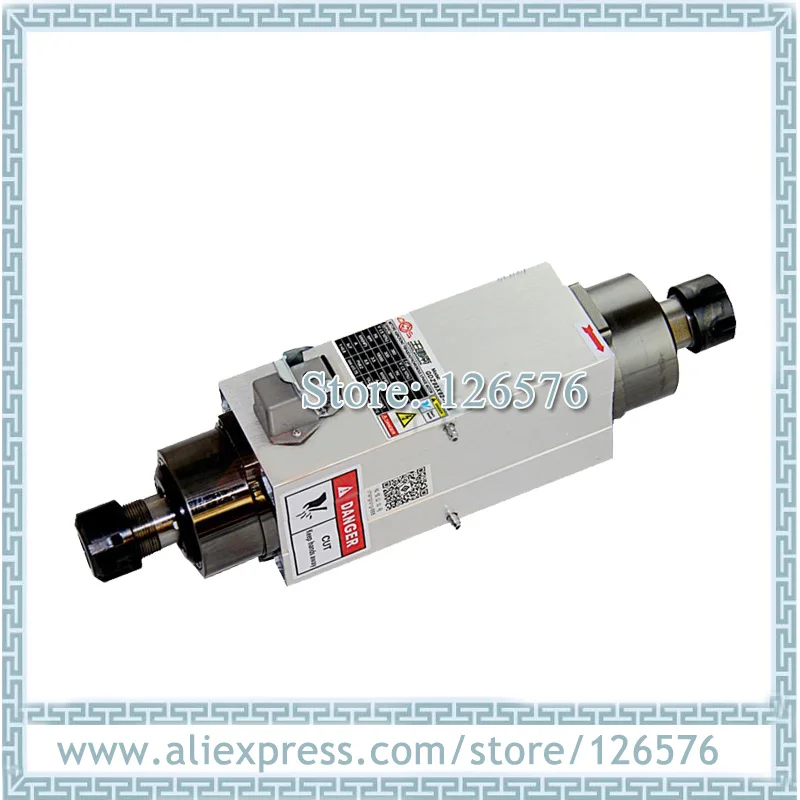 Double Head 3.5KW Air Cooled Spindle Motor ER25 18000RPM 4 Ceramic Bearing Spindle Motor