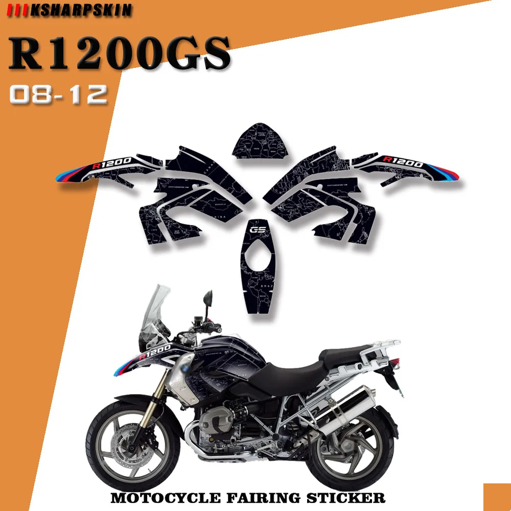 Personalized modified motorcycle body fairing reflective sticker protector is suitable for BMW R1200GS 2008-2012