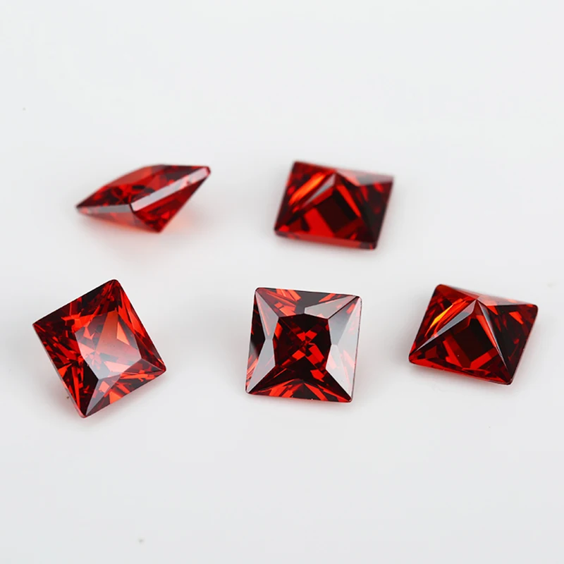 Size 1.5x1.5~10x10mm Various Color Square Shape Princess Cut Cubic Zirconia Stone 5A Loose CZ Synthetic Gems For Jewelry