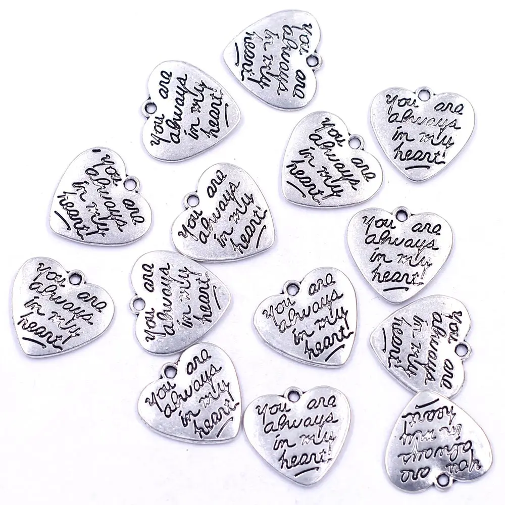 20g Pendants Heart Love Valentine\'s Day Rhinestone For Charm Bracelets Handmade Jewelry DIY Finding