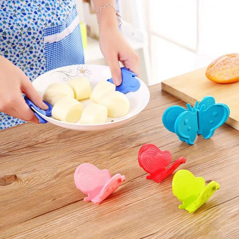 

5pcs Silicone Oven Pinch Mitts Butterfly Fridge Magnets Heat Resistant Anti-Scald Gloves Pinch Grips Pot Holder Kitchen Gadgets