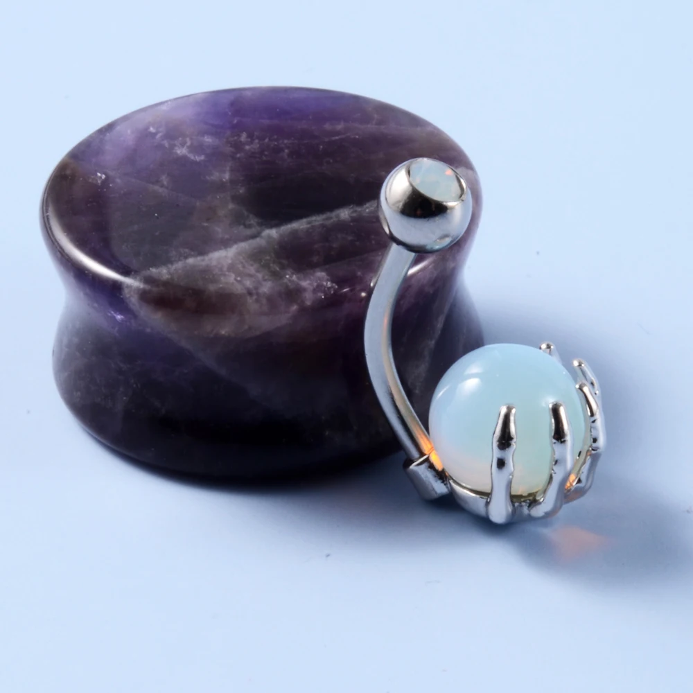 1pcs Surgical Steel Opal Crystal Sexy Belly Button Rings Navel Piercings Ombligo Nombril Ear Piercings Navel Rings Body Jewelry