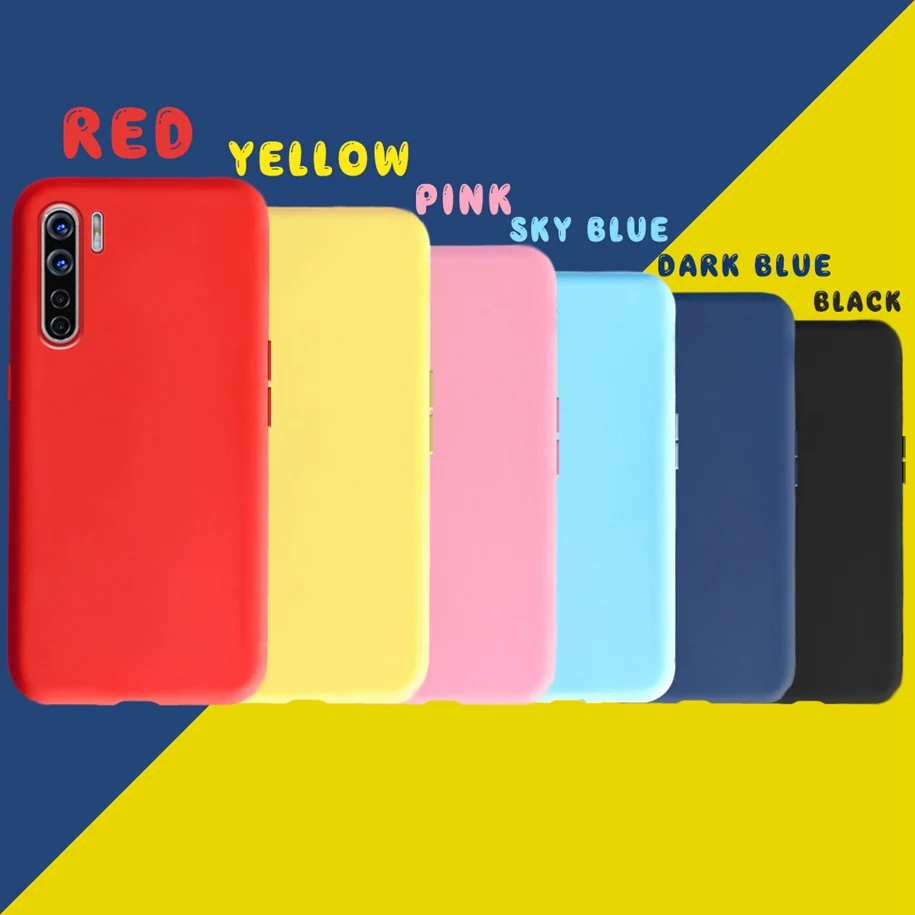 Shockproof Case For OPPO A91 F15 Soft Silicon Back Cover For Reno 3 Plain Color Phone Case for Oppo F15 CPH2001 f 15 Luxury Capa