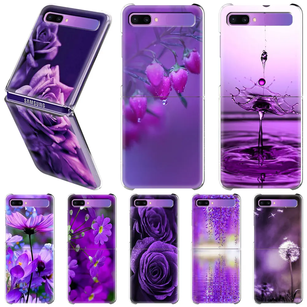 infinity on Purple Transparent PC Hard Case For Samsung Galaxy Z Flip z flip3 5G Cover For Samsung Z Flip4 Phone Shell Coque