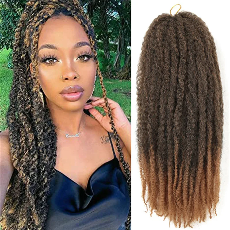 Afro Kinky Braiding Hair 18 Inch Synthetic Jumbo Crochet Marly Braids Hair Extensions 30 Strands/Pack Natural Black Alibaby