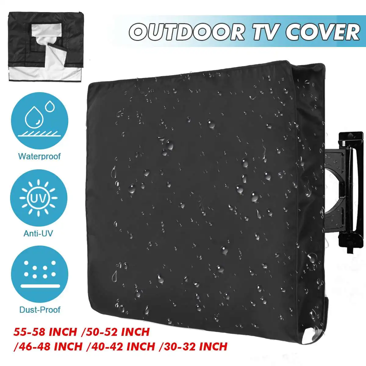 Funda protectora impermeable para pantalla de TV, cubierta Oxford a prueba de polvo para TV de 30-58 pulgadas