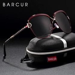 BARCUR New Fashion Sunglasses Women White Frame Gradient Polarized Sun Glasses Driving UV400 Eyewear with Update Box Free