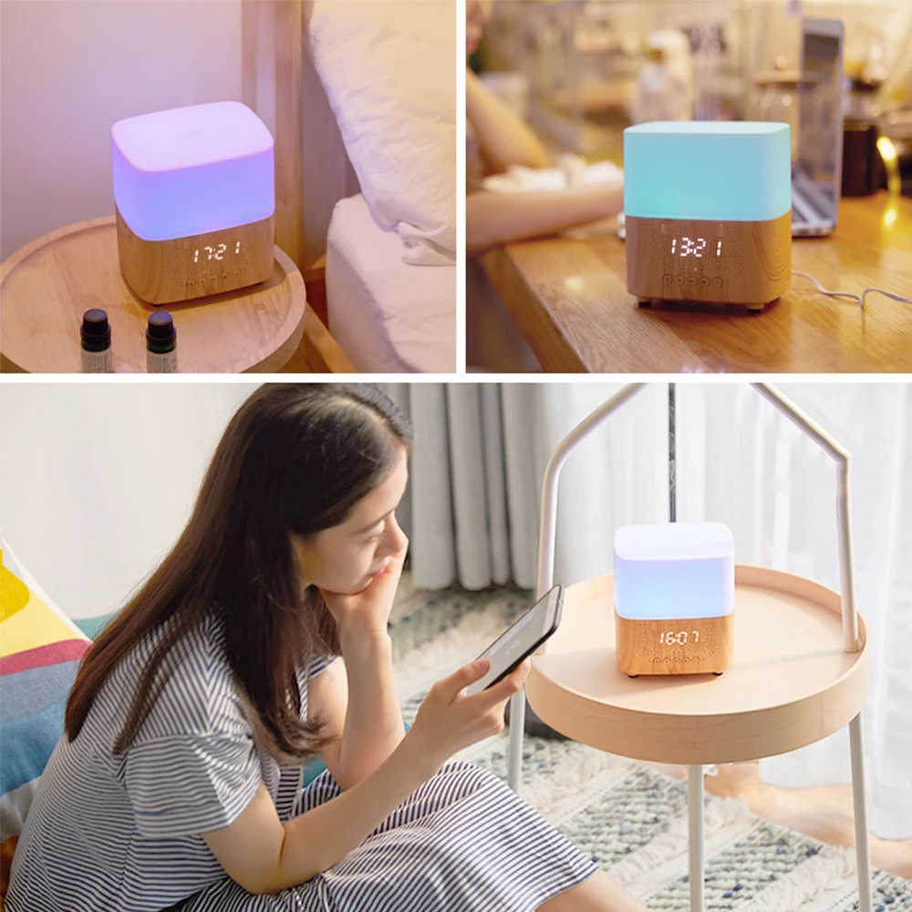 Table Lamp With Bluetooth Speaker For Beauty Hotel Home Aroma Essensial Oil Diffuser Mute Air Humidifier Bedside LED Night Light