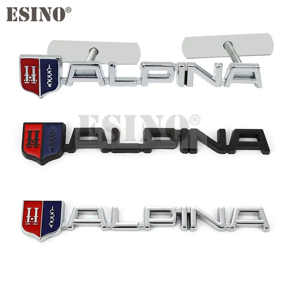 Car Styling 3D Metal Chrome Zinc Alloy Emblem Car Grill Badge Body Trunk Adhesive Emblem Auto Accessory for Alpina B7 B6 D4 D5