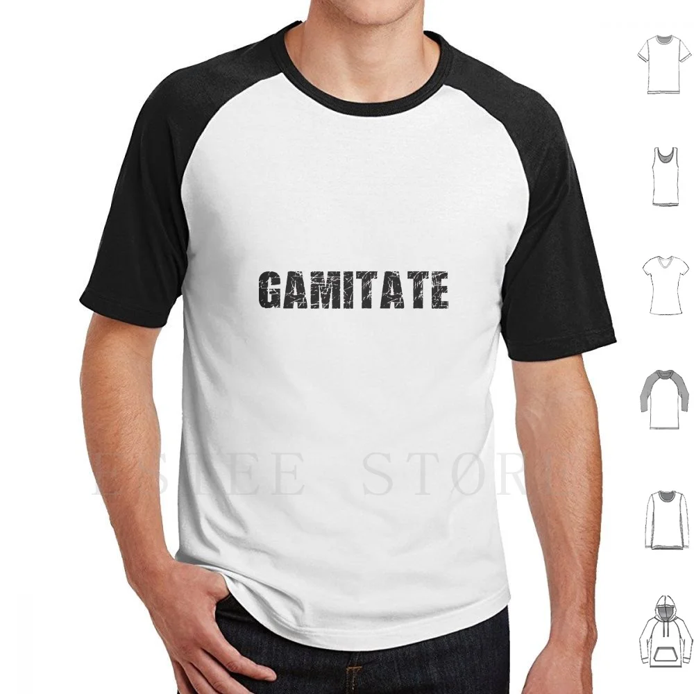 Gamitate T Shirt Print Cotton Gamer Gaming Games Suzana Gamitate Game Black Text Gamer Meditate Meditation Meditation