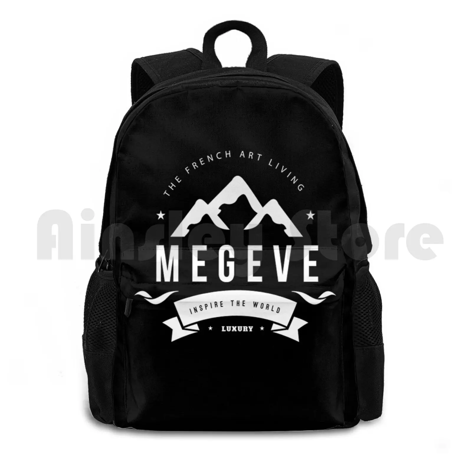 

Megeve Outdoor Hiking Backpack Waterproof Camping Travel Skiing Text French Cross Country France Ideas For Lifestyle Ski Resort