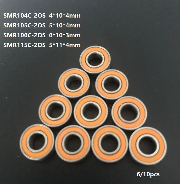 

6/10 шт. SMR104C-2OS SMR105C-2OS SMR106C-2OS SMR115C-2OS ABEC-7 из нержавеющей стали комбинированный Si3N4 керамические шариковые подшипники Рыболовная катушка