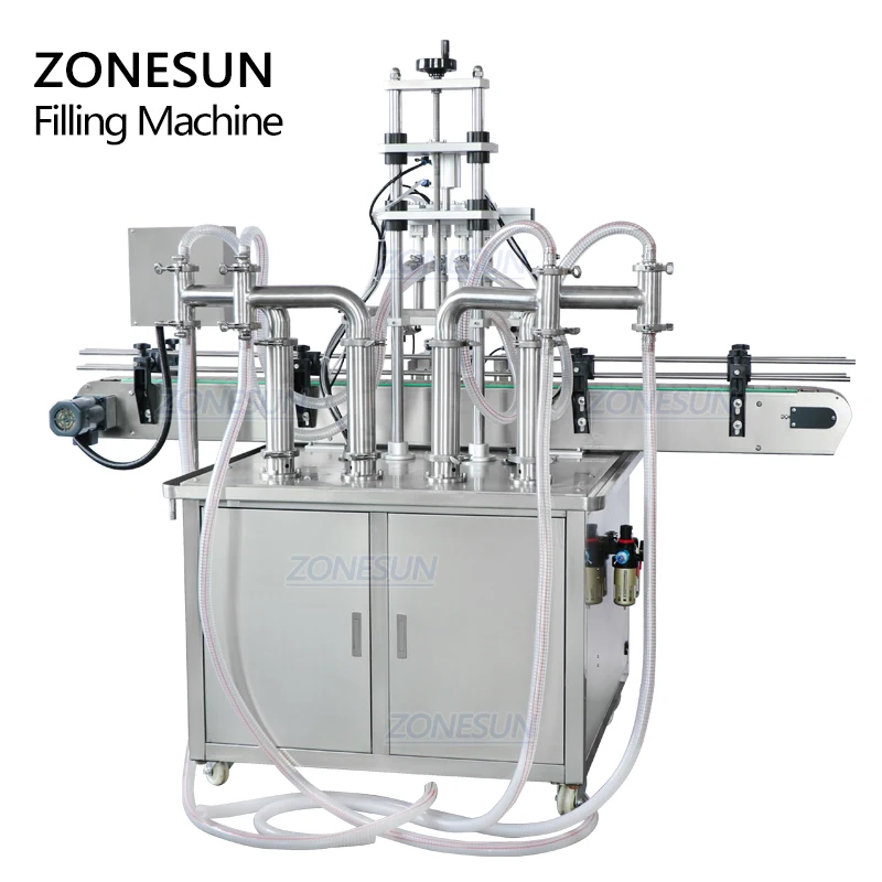 ZONESUN ZS-YT4T-4Y مخصص العمودي نوع زيت الطعام العطور والشامبو زجاجة ملء آلة للإنتاج خط