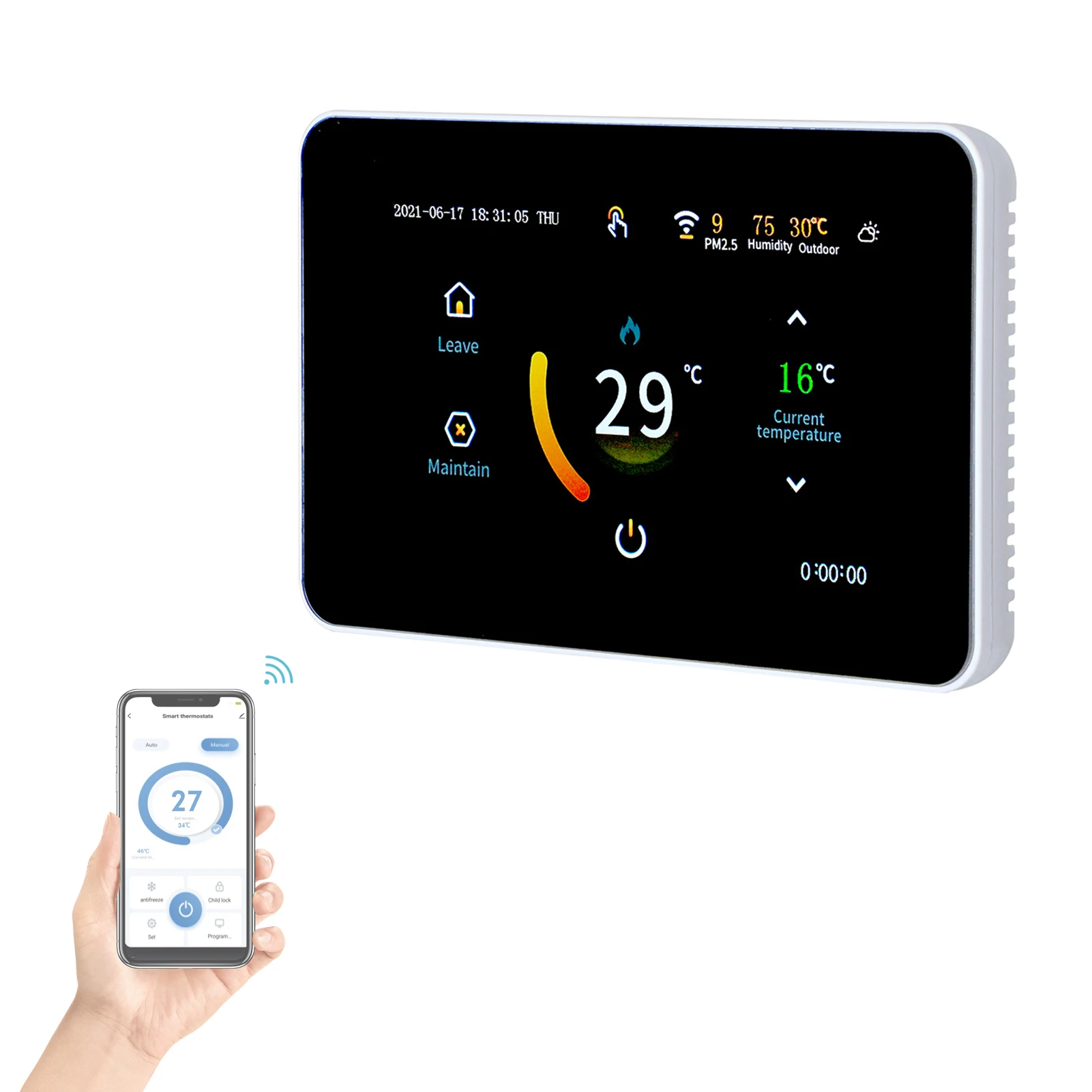 

85-275V WiFi Smart Thermostat APP Voice Control Water Heating/Electric Floor Heating Programmable Digital Temperature Controller