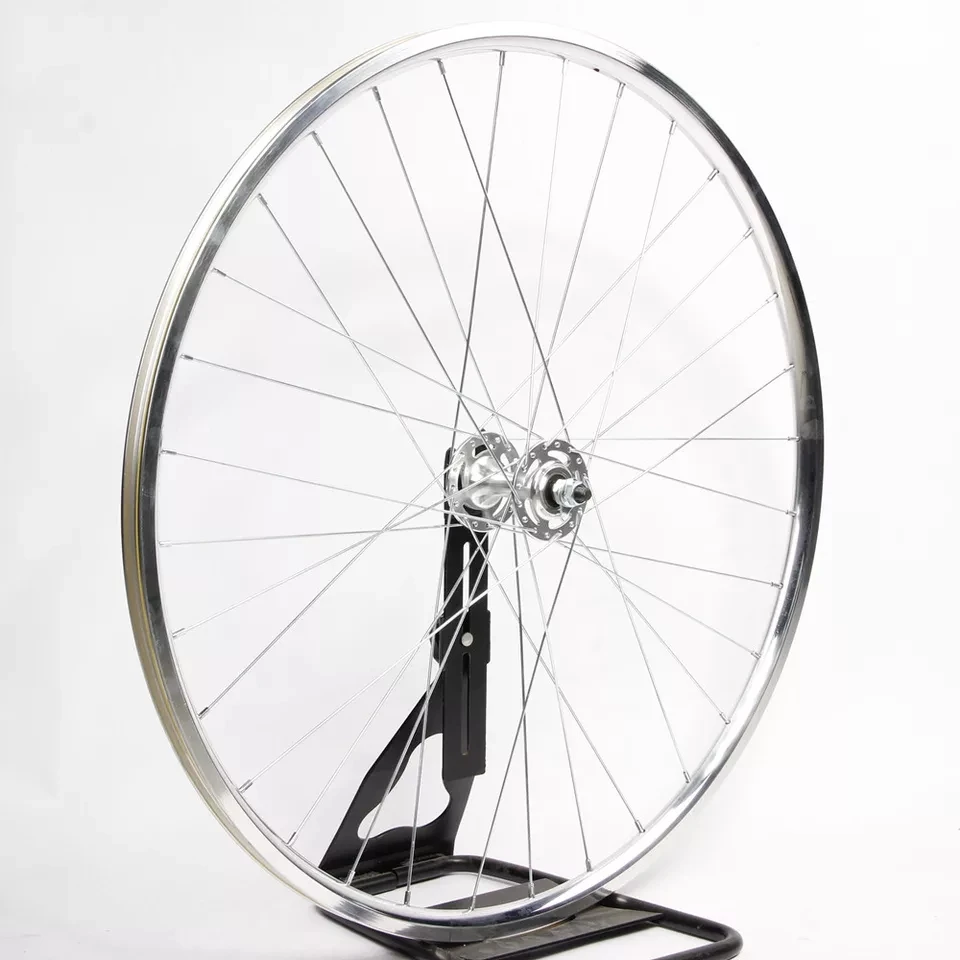 700C Fixed Gear Bike Retro Silver Wheels Aluminum Alloy Fixie Wheelset Single Speed Bike Racing Wheel with High Strength Rim